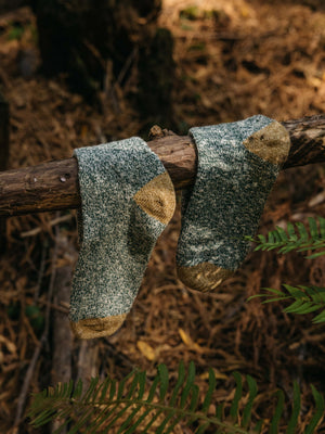 Image of Marled Utility Sock in Bottle Green