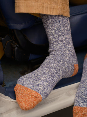 Image of Marled Utility Sock in Blue Jean