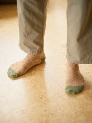 Image of Marled Utility Sock in Moss Green