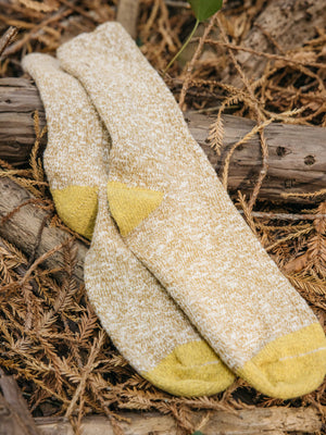Image of Marled Utility Sock in Ochre