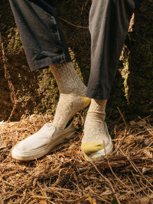 Image of Marled Utility Sock in Ochre