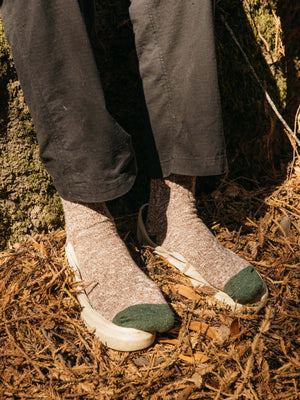 Image of Marled Utility Sock in Redwood