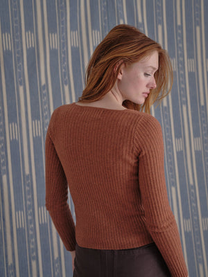 Image of Merino Long Sleeve Tee in Red Rock