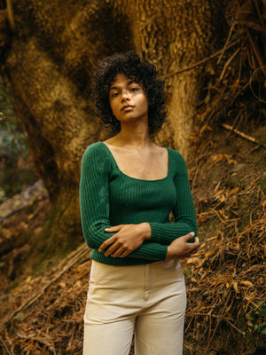 Image of Merino Long Sleeve Tee in Rover Green