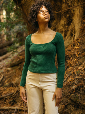 Image of Merino Long Sleeve Tee in Rover Green