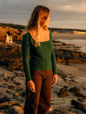 Image of Merino Long Sleeve Tee in Rover Green