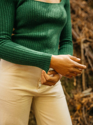 Image of Merino Long Sleeve Tee in Rover Green