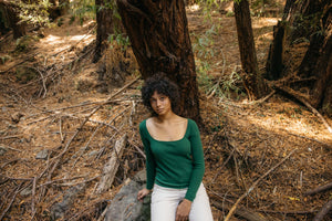 Image of Merino Long Sleeve Tee in Rover Green