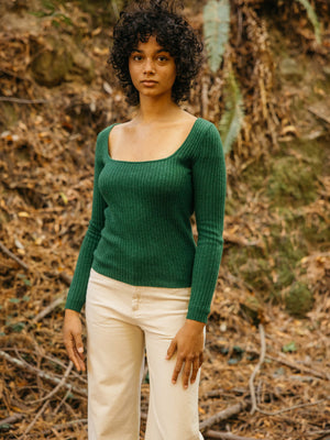 Image of Merino Long Sleeve Tee in Rover Green