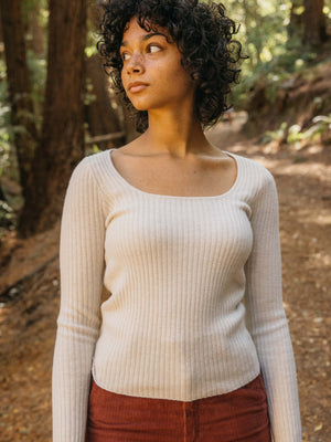 Image of Merino Long Sleeve Tee in Salt