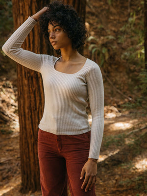 Image of Merino Long Sleeve Tee in Salt