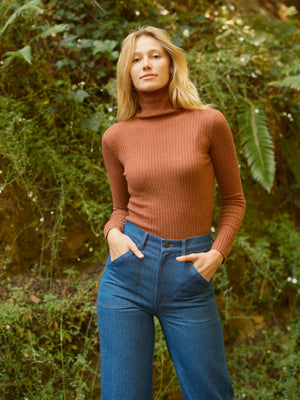 Image of Merino Turtleneck in Red Rock