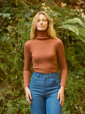 Image of Merino Turtleneck in Red Rock