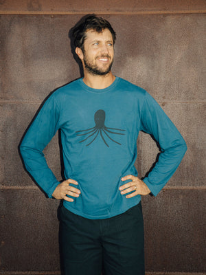 Image of Octopus Long Sleeve Tee in Nippon Blue