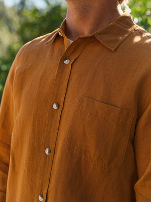 Image of One Pocket Shirt in Deep Tan