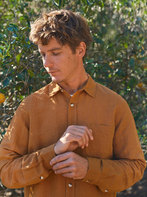 Image of One Pocket Shirt in Deep Tan