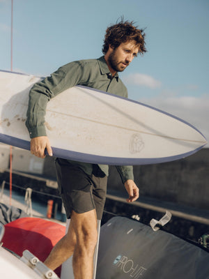 Image of One Pocket Shirt in Lichen Linen