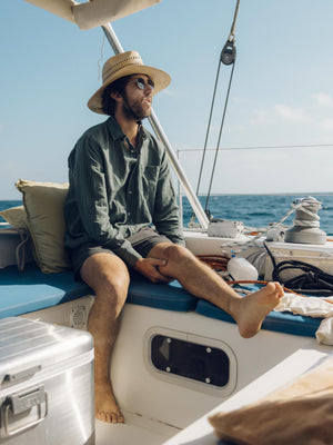 Image of One Pocket Shirt in Lichen Linen