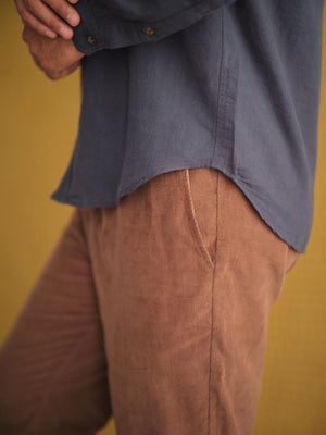Image of One Pocket Shirt in Navy Linen