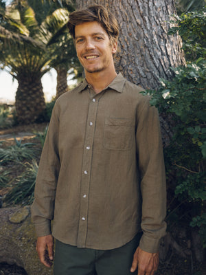 Image of One Pocket Shirt in Oak Linen