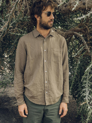 Image of One Pocket Shirt in Oak Linen