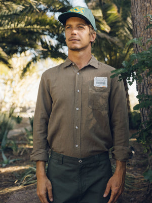 Image of One Pocket Shirt in Oak Linen