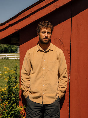 Image of One Pocket Shirt in Tan Corduroy