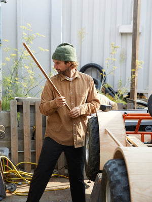 Image of One Pocket Shirt in Tan Corduroy