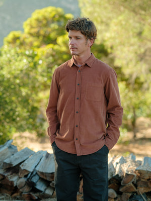 Image of One Pocket Shirt in Umber Corduroy