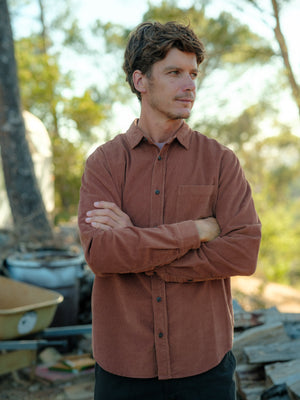 Image of One Pocket Shirt in Umber Corduroy