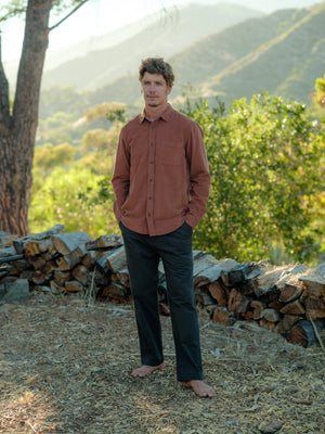 Image of One Pocket Shirt in Umber Corduroy