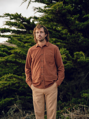 Image of One Pocket Shirt in Umber Corduroy