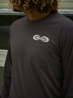 Image of Pincer Long Sleeve Tee in Faded Black