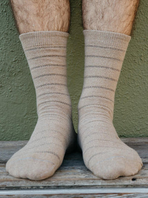 Image of Pique Stripe Sock in Natural