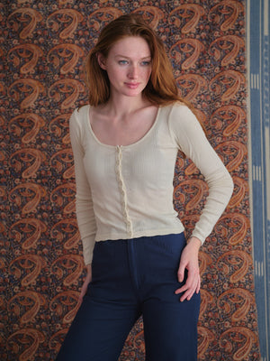 Image of Pointelle Mariette Tee in Natural