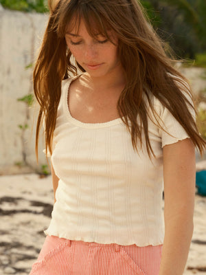 Image of Pointelle Tee in Natural