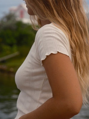 Image of Pointelle Tee in Natural