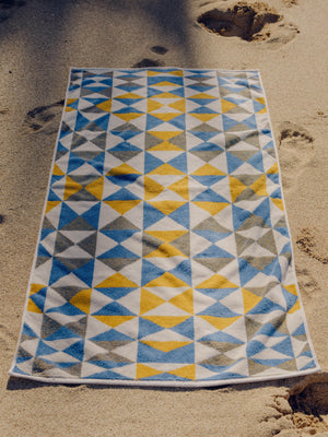 Image of Puzzle Quilt Towel in Blue Multi