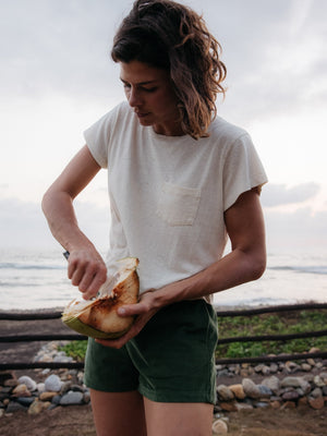 Image of Q Pocket Tee in Natural