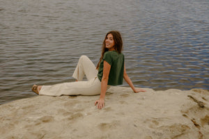 Image of Q Pocket Tee in Rover Green