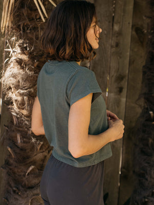 Image of Q Pocket Tee in Rover Green