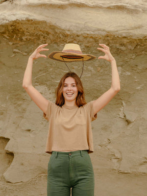 Image of Q Pocket Tee in Tan Earth