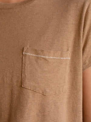 Image of Q Pocket Tee in Tan Earth