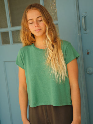 Image of Q Tee in Phthalo Green