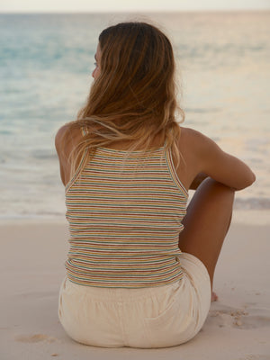 Image of Ringer Tank in Red Gold and Green Stripe