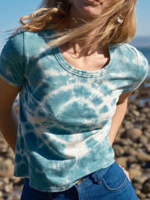 Image of Ringer Tee in Jade Tie-Dye