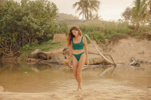 Image of Ripple Bikini Bottom in Jade