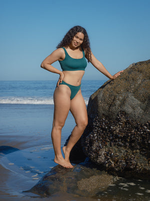 Image of Ripple Bikini Bottom in Jade