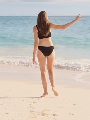 Image of Ripple Bikini Bottom in True Black