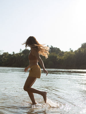 Image of Ripple Bikini Top in Orange Earth